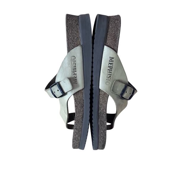 Mephisto Sandals Women Size 40 10 Tan Helen Nubuck Leather Buckle Cork Slip On - Picture 6 of 13